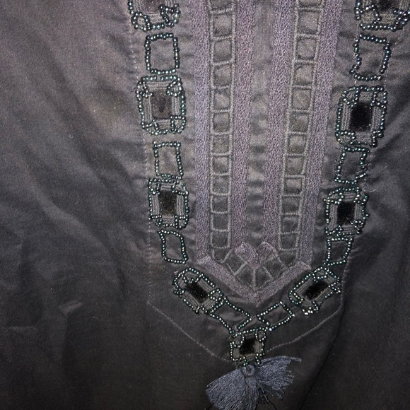 TORY BURCH dark blue blouse. - Picture 3 of 6